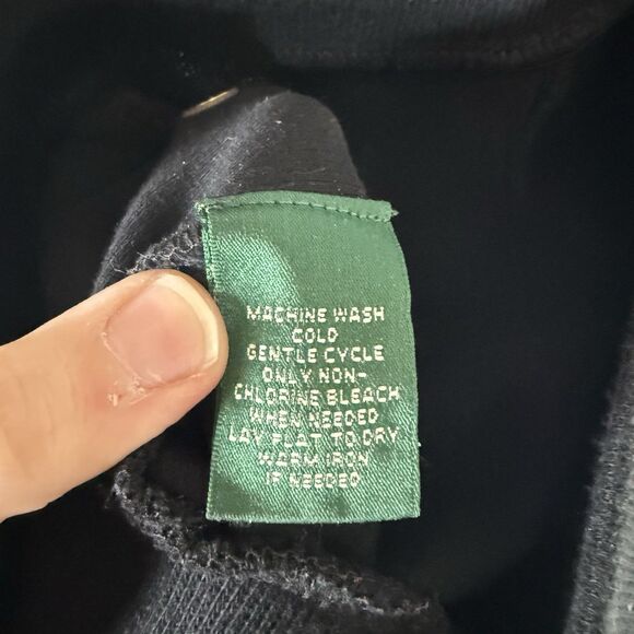 Lauren Ralph Lauren Sweatpants Women's Large Petite Black Pull On Snap Pockets - Picture 6 of 9